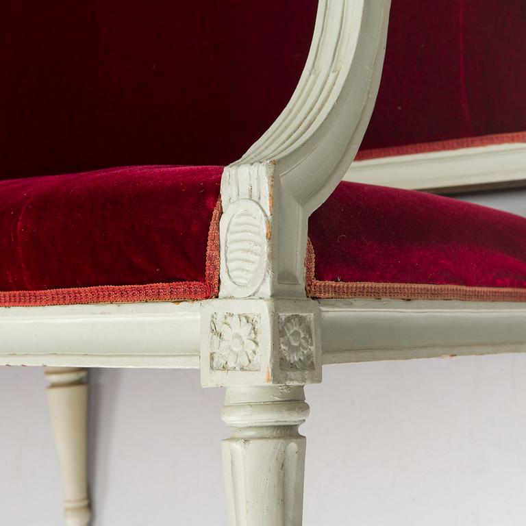 A Swedish Gustavian sofa, late 18th century.