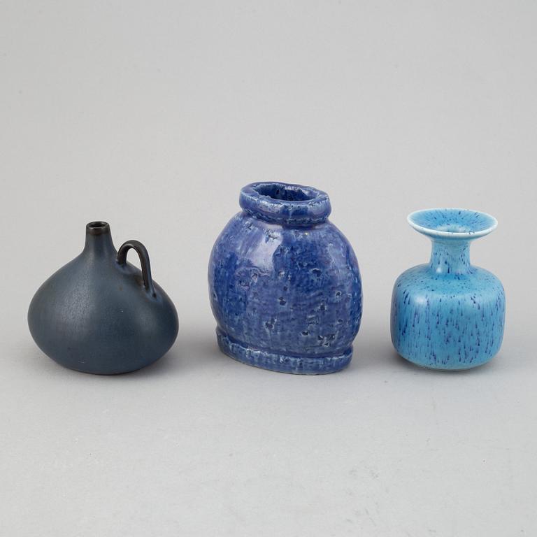 Gunnar Nylund, vaser, 5 st och skål, stengods, Rörstrand.