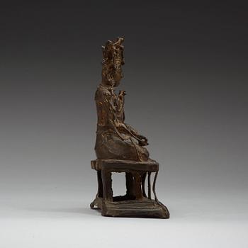 BODHISATTVA, brons. Manjushri. Mingdynastin 1600-tal.
