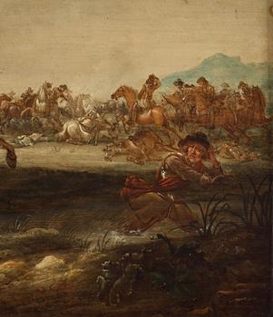 Jan van Huchtenburg Attributed to, Cavalry battle.