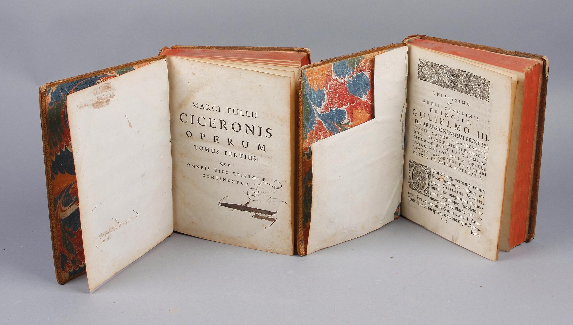 BÖCKER, 2 st, vol I-II, "Historia per Consules Descripta et in ..." M. Tullius Cicero, troligen 1600-tal.