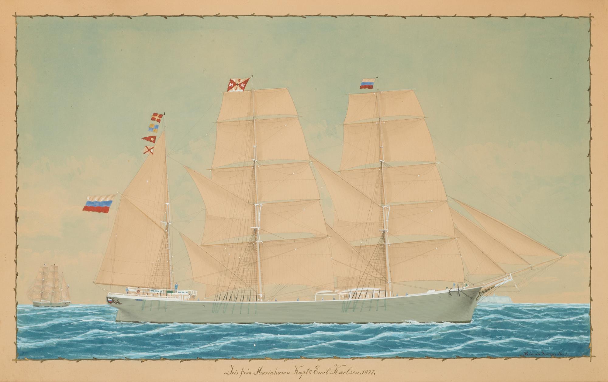Heinrich Reimers, gouache på papper, signerad.