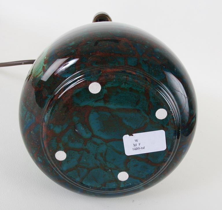 BORDSLAMPA. Glas, WMF, märkt.