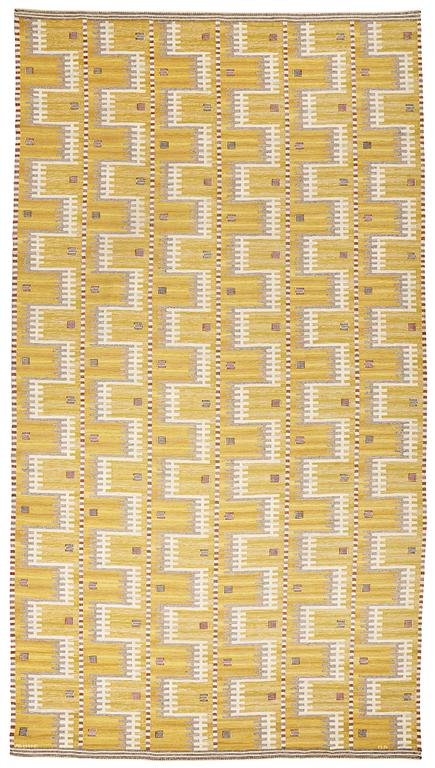 Marianne Richter, A CARPET, "Gula havet", flat weave, ca 527 x 288,5 cm, signed AB MMF MR.