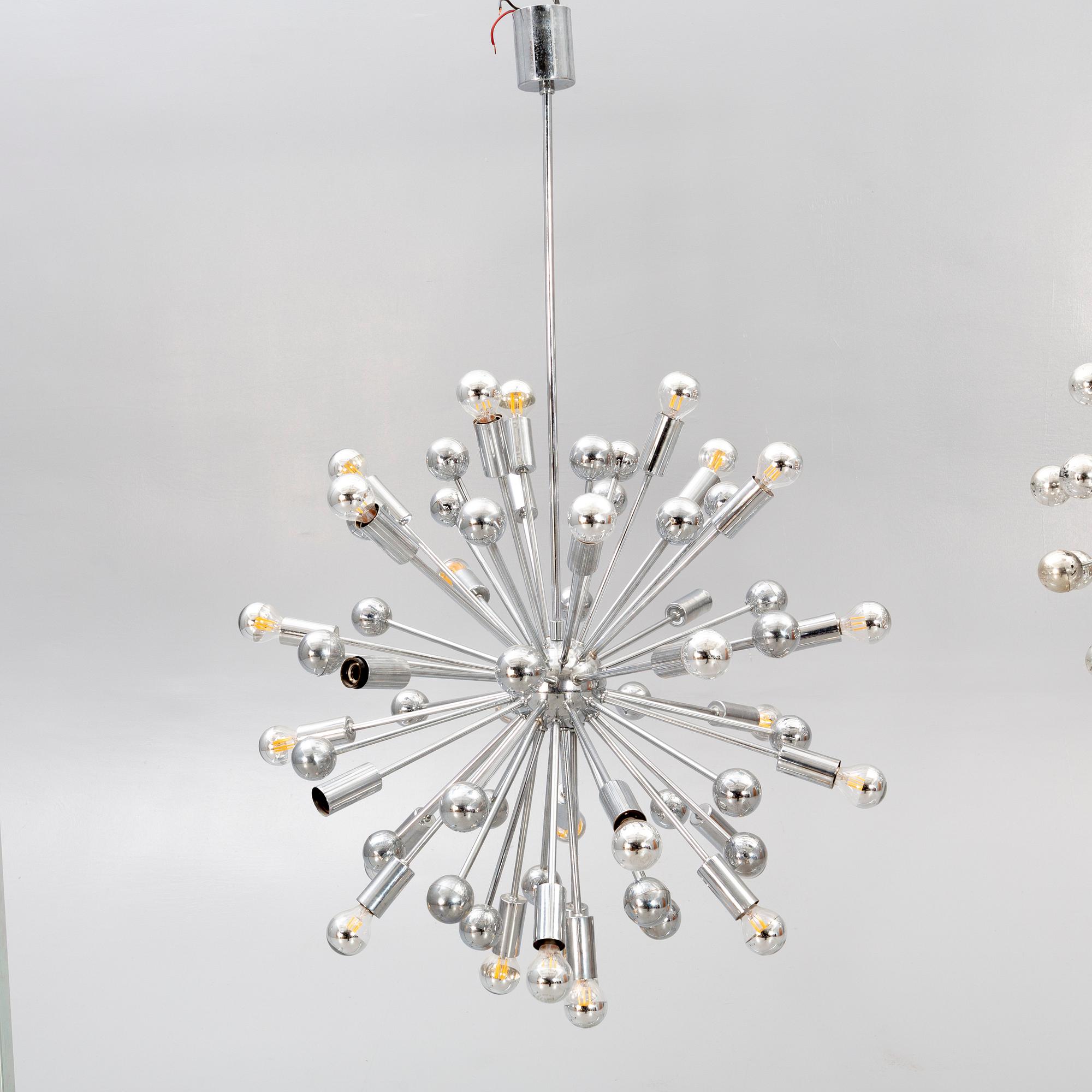 A Paul de Haan Sputnik ceiling pendant later part of the 20th century.