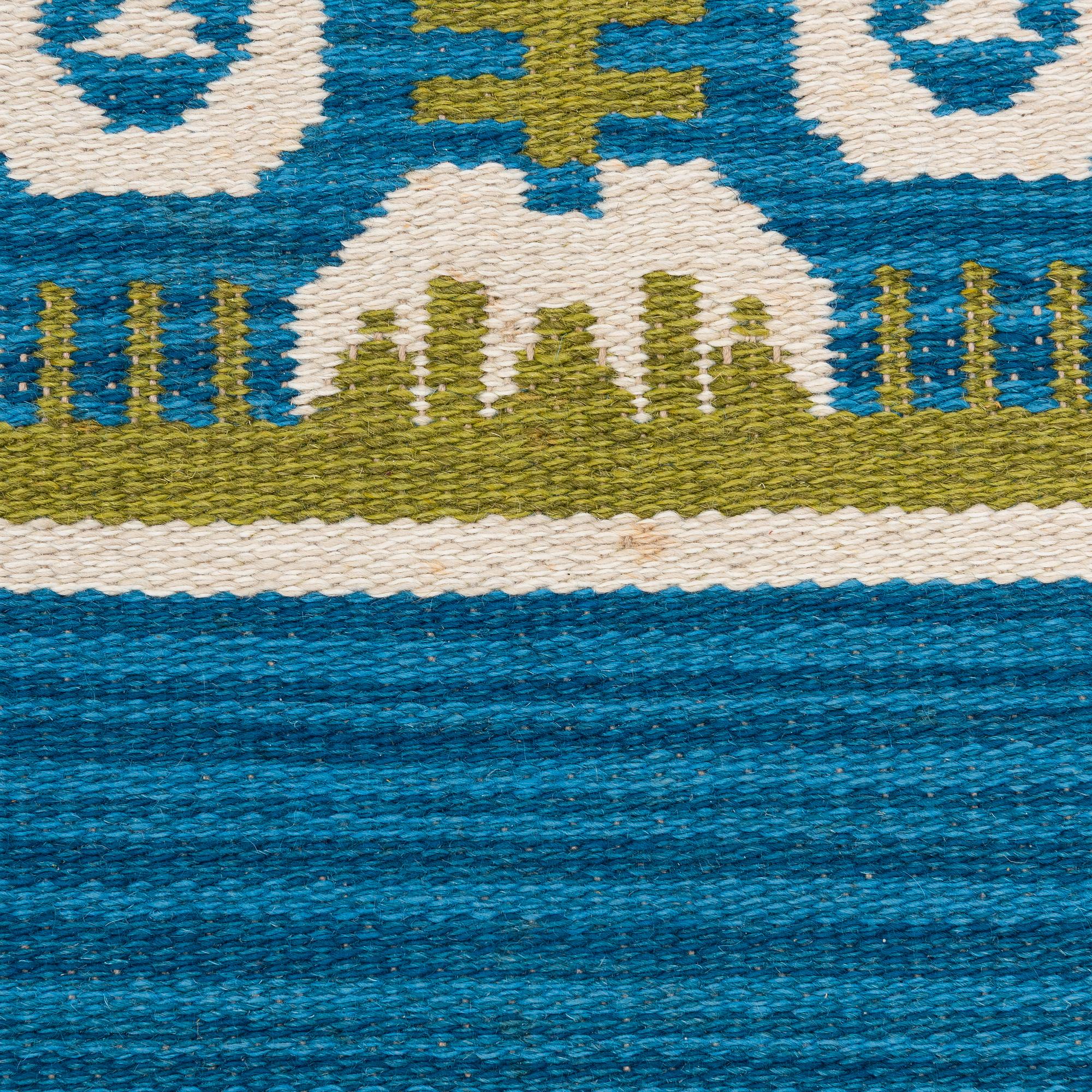 Berit Woelfer, Rug, flat weave, signed BW, approx. 199 x 139 cm.