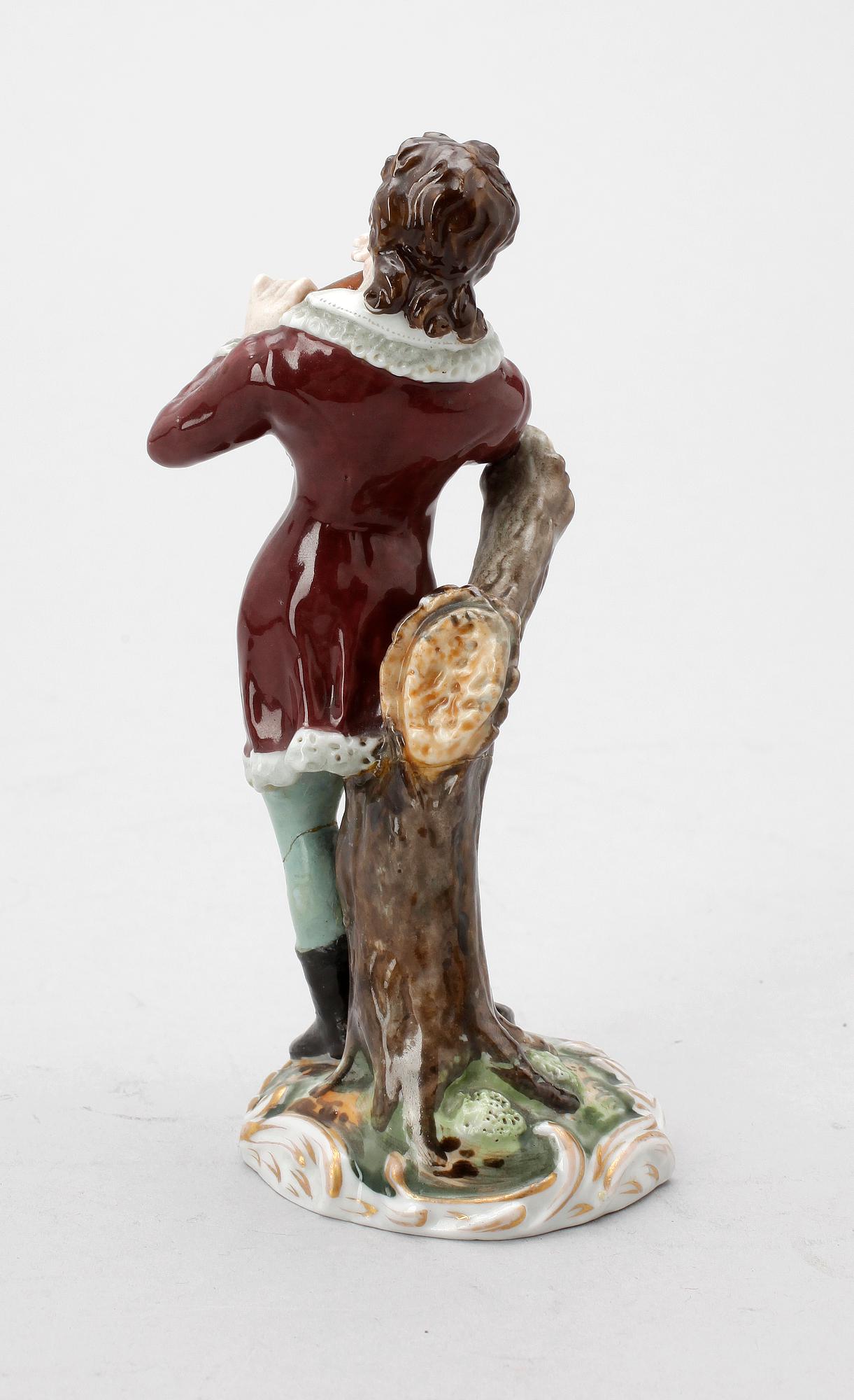 FIGURIN, porslin, Alexander Popoff, Ryssland. 1800-tal.
