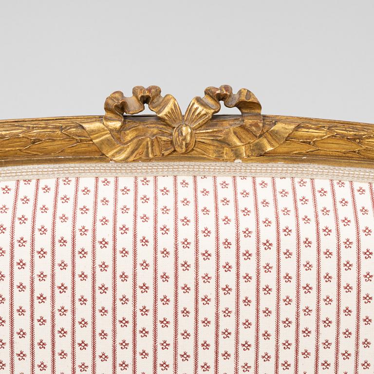 A set of four Louis XVI style furniture, late 19th century.