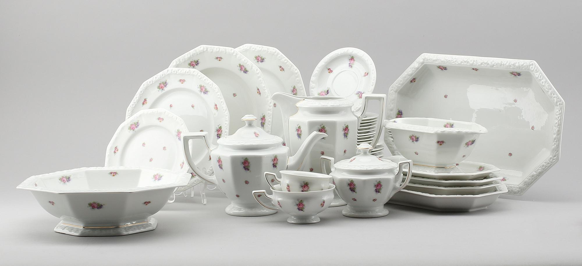 MATSERVIS, 60 delar, porslin, "Maria", Rosenthal, 1900-talets mitt.
