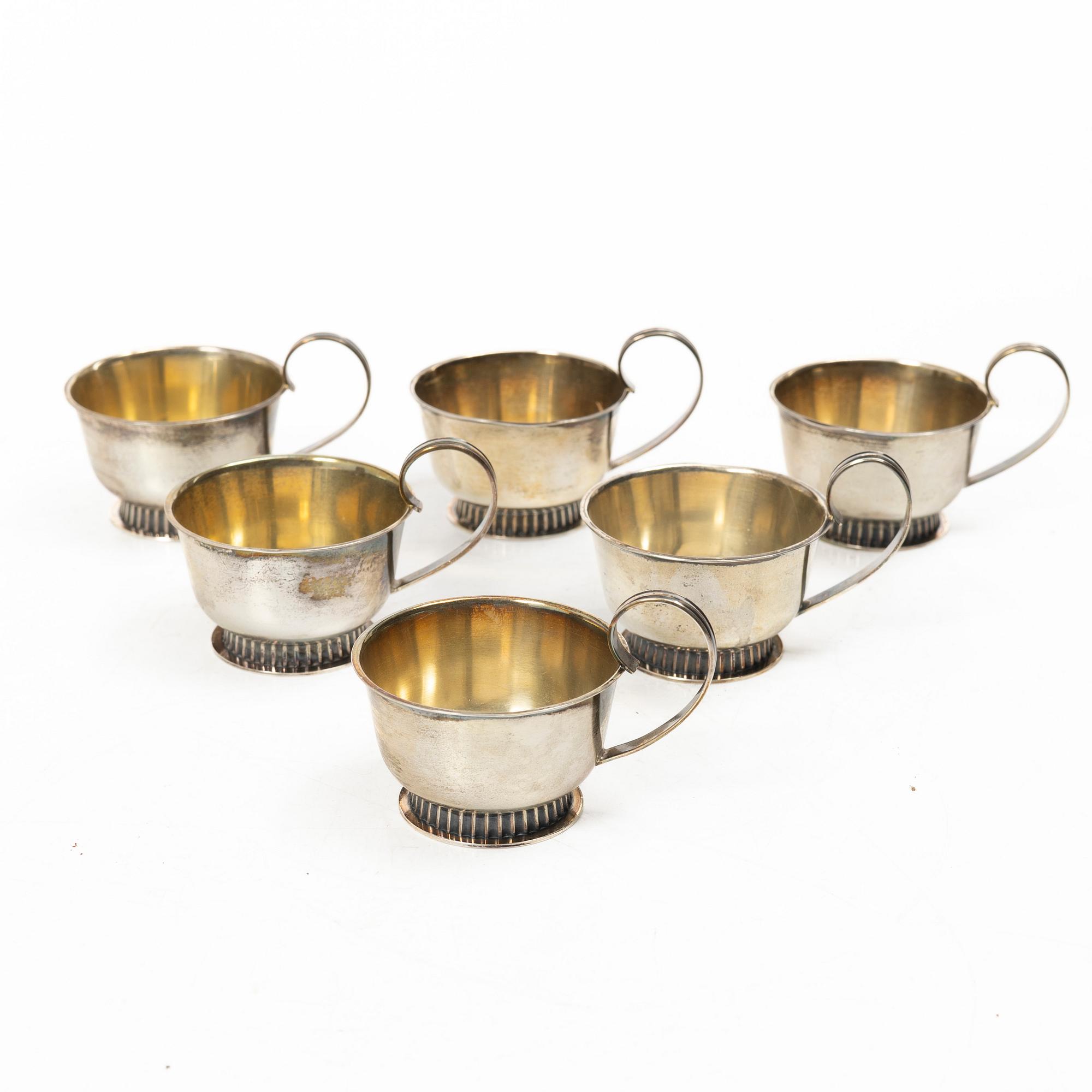 Tore Eldh, six punsch cups, Ceson, Gothenburg 1949.