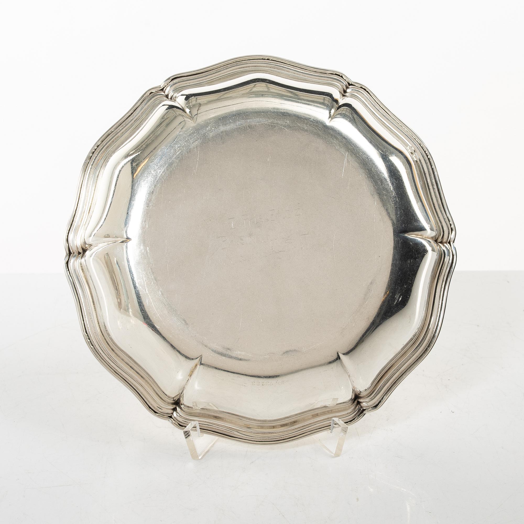 Two silver dishes and a bowl, silver, including with mark of A Michelsen, Denmark 1929.