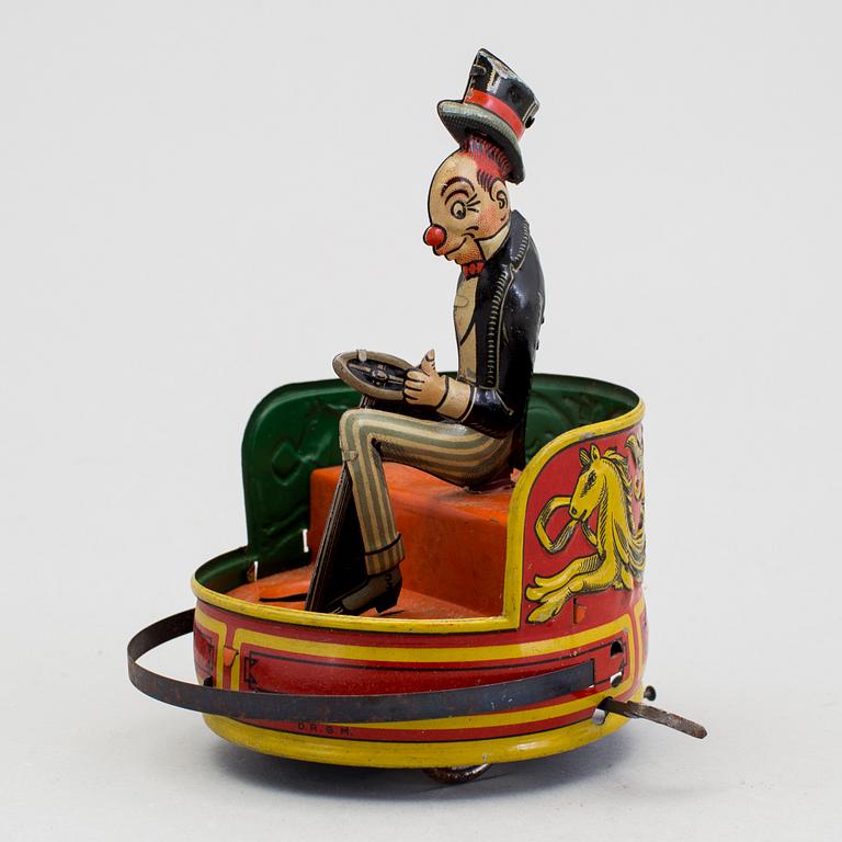 A tinplate Jiggs bumper car by Gebrüder Einfalt / Technofix, Germany, ca 1930.