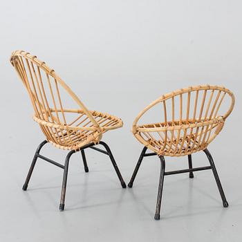 KORGSTOLAR för BARN, ett par, 1900-talets mitt.