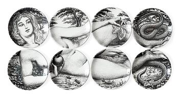 10. A set of 16 Piero Fornasetti 'Adamo ed Eva' porcelain coasters, Milano, Italy.