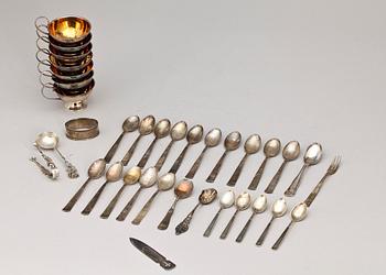 PARTI SILVER, 35 delar, bl.a. GAB, 1900-tal, tot vikt ca 590g.