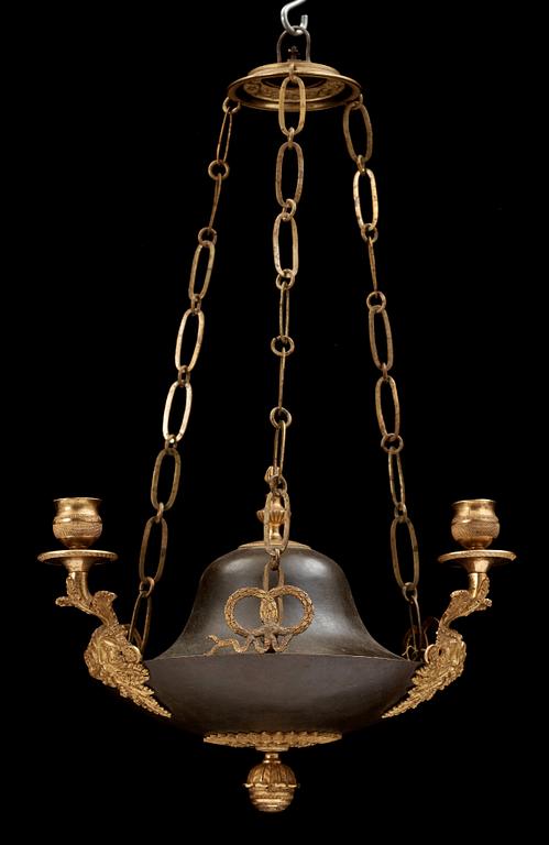 AMPEL, för tre ljus. Empire, 1800-talets början.