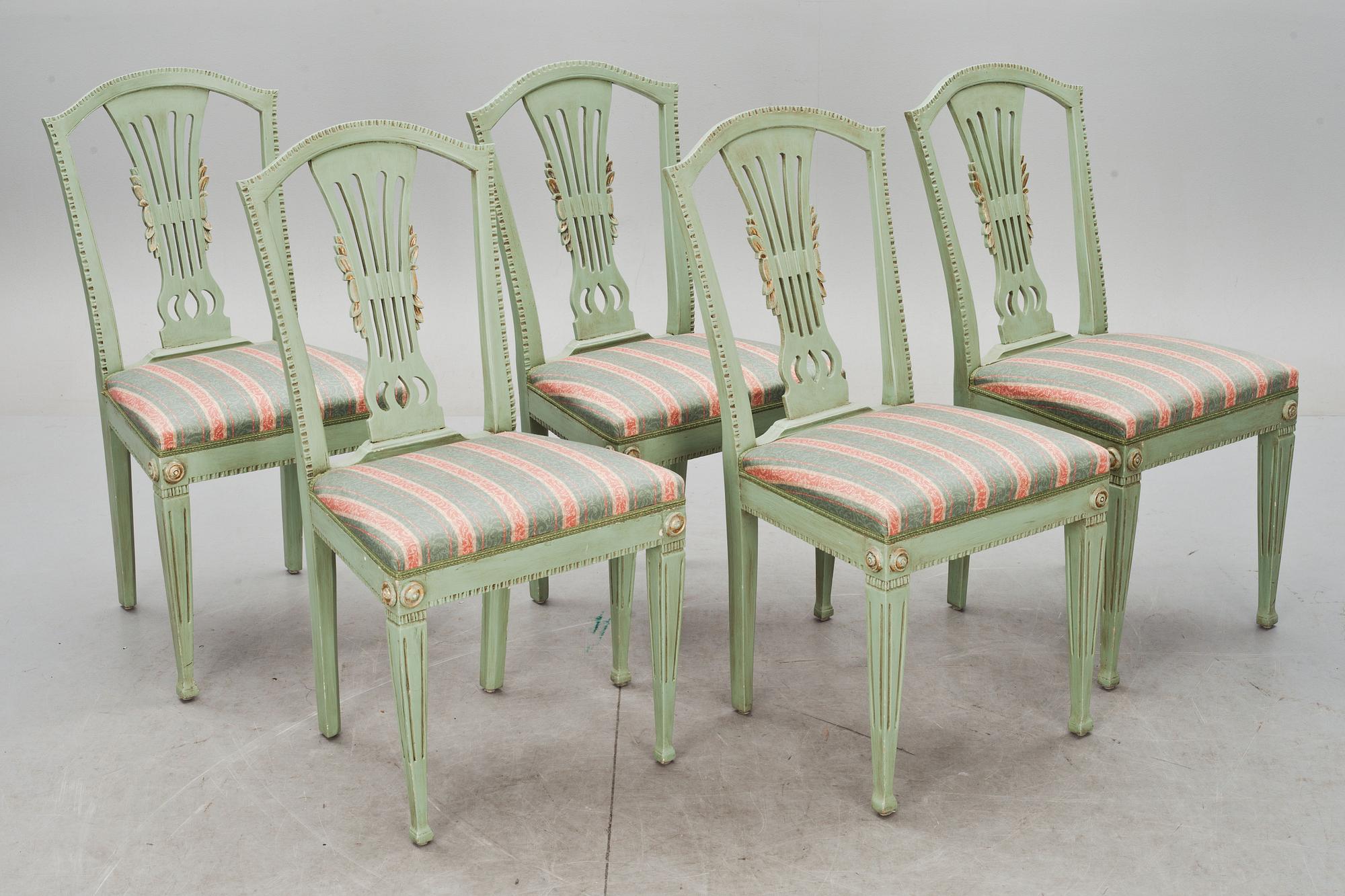 STOLAR, 10 st, gustaviansk stil, 1900-talets senare del.