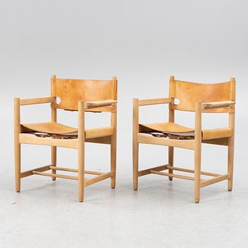Børge Mogensen, armchairs, a pair, model 3238, Fredericia Stolefabrik, Denmark, 1960s/70s.