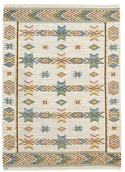 614. CARPET. "Vit botten". Flat weave. 352 x 250,5 cm. Signed MMF.