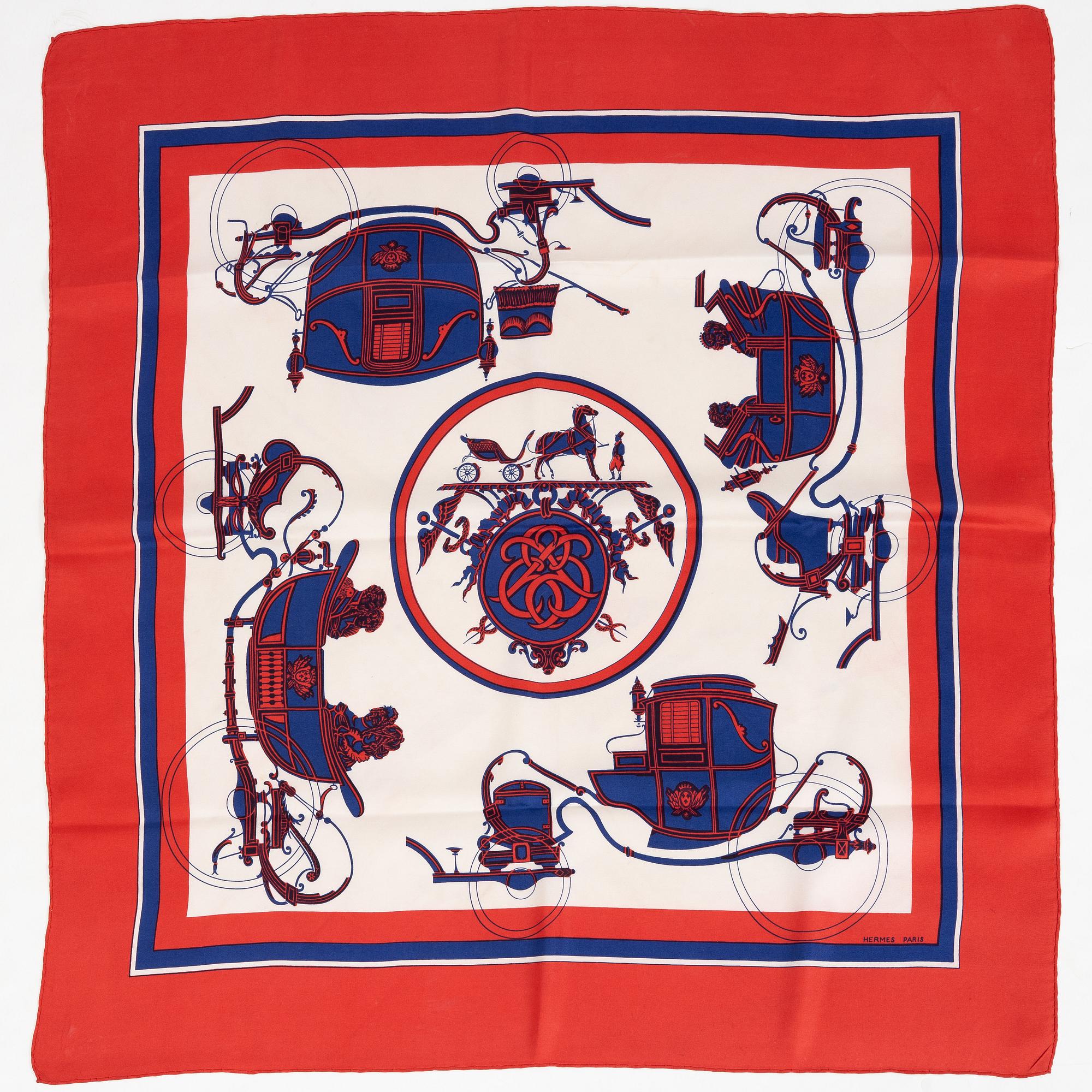 Hermès, scarves, 2 st, "Ex Libris".