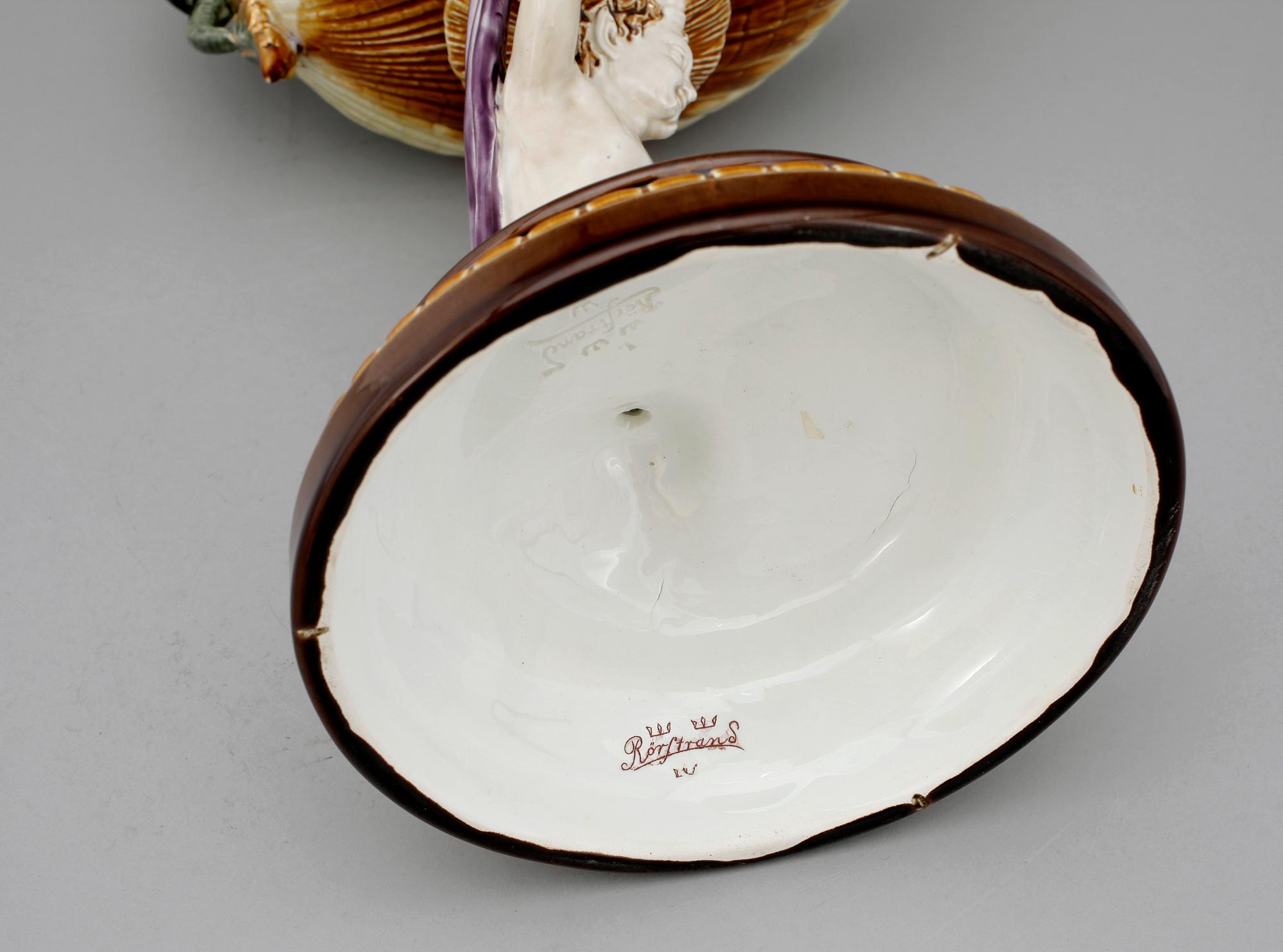 UPPSATSSKÅL, Majolika, porslin, Rörstrand, tidigt 1900-tal.