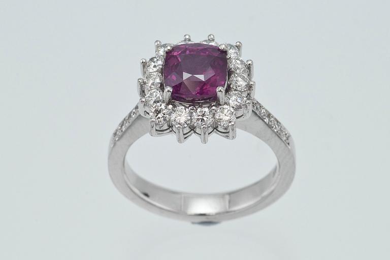 A RING, ruby c. 2.60 ct and diamonds c. 0.86 ct.