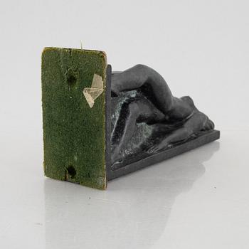 Axel Gute, a Swedish Grace bronze book end, first half of the 20th century.