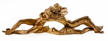 STIG BLOMBERG, skulptur, guldpatinerad brons. Sign och numr 2/16.