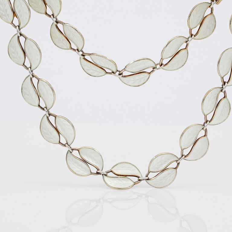 COLLIER, sterlingsilver och emalj, David-Andersen, Norge. Total vikt ca 26 g.