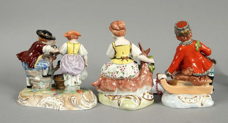 FIGURINER, 5+1 st. Porslin, Dresden mm.
