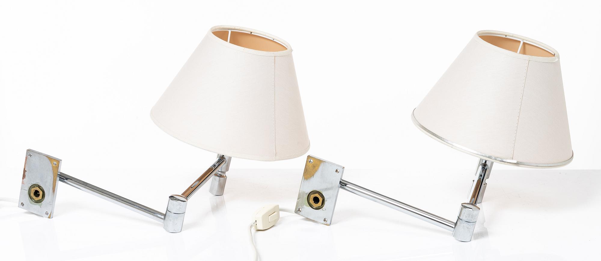 A pair of wall lamps, Blond Belysning, Värnamo.