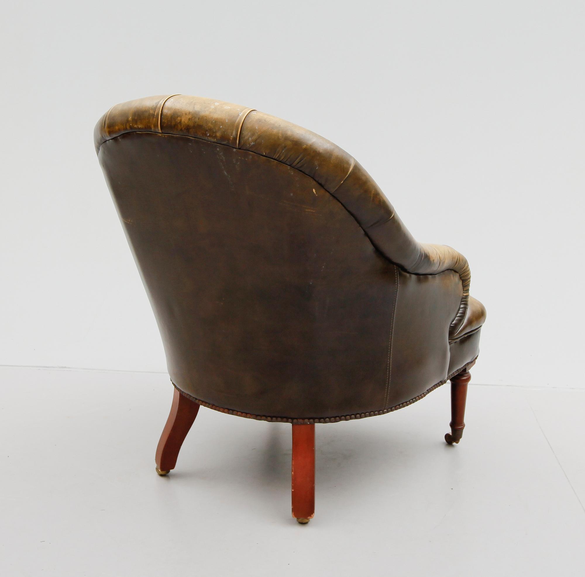 FÅTÖLJ, Chesterfield, 1900-talets mitt.