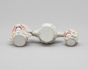 DOCKSERVISDELAR, 8 st. Porslin. England, 1800-tal.