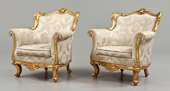 BERGERER, ett par, rokokostil, 1900-talets första hälft.