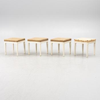 A set of four Gustavian stools, early 19th century.