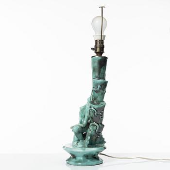 Allan Ebeling, a glazed ceramic table lamp, Torshälla 1932.