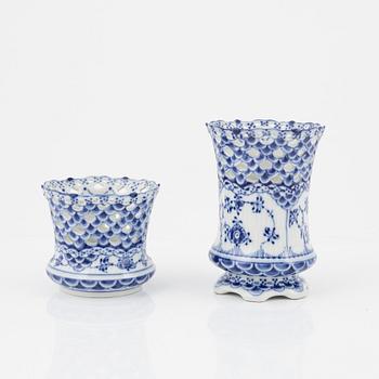 A group of eight 'Musselmalet' porcelain pieces, Royal Copenhagen, Denmark.