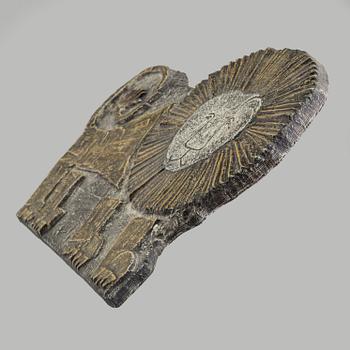 A Lisa Larson stoneware wall relief, signed and numbered 7/30.