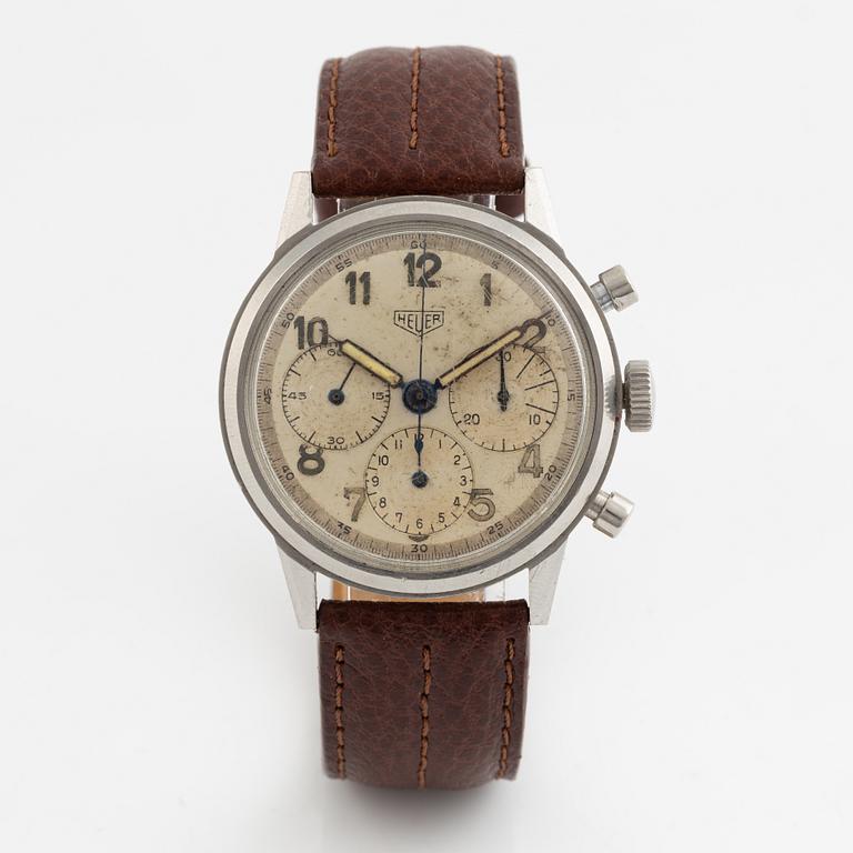 Heuer, armbandsur, "Radium Dial", kronograf, 38 mm.