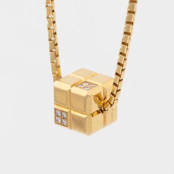 18K gold and brilliant cut diamond "ice cube" necklace, Chopard.