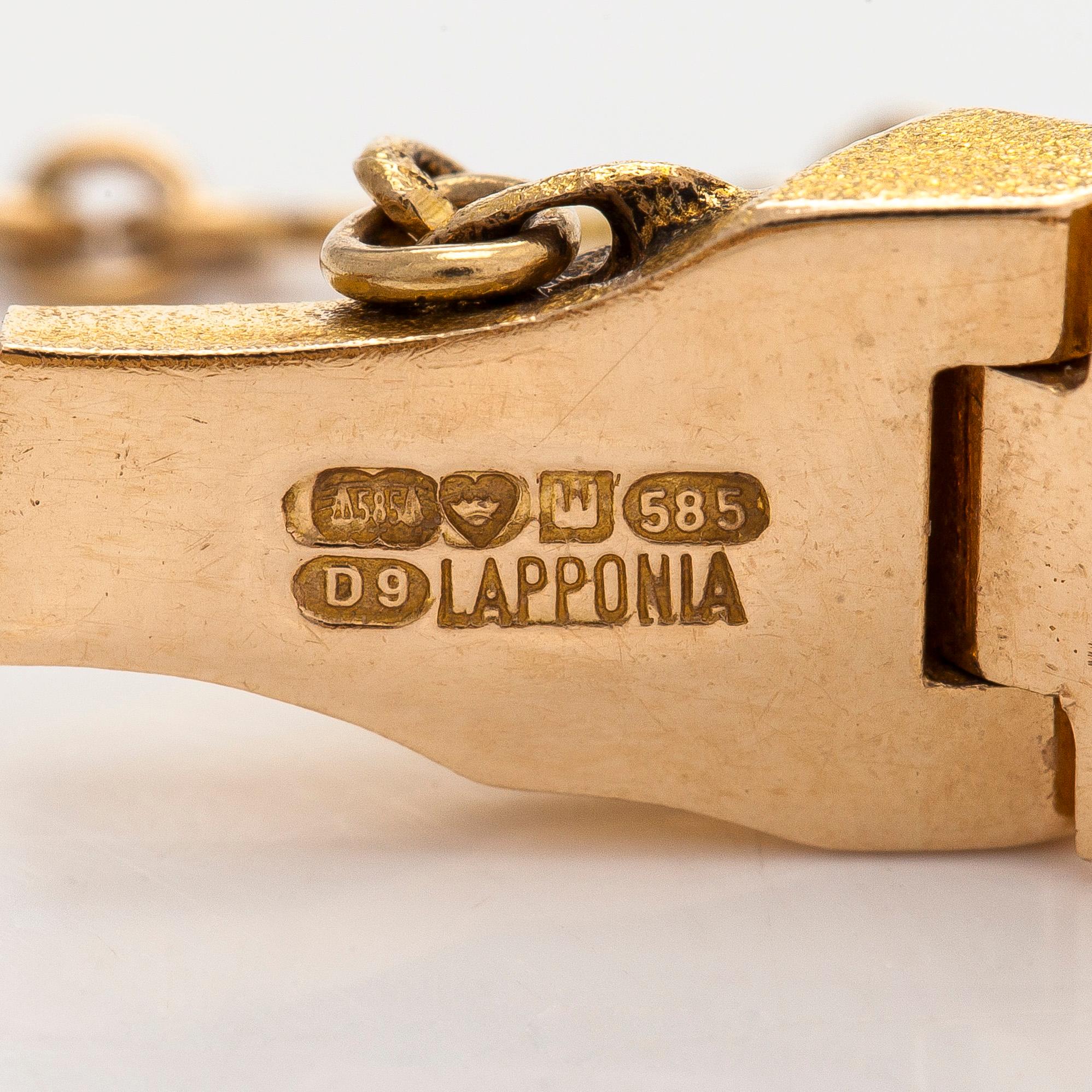 Björn Weckström, a 14K gold 'Pola Negri' wristwatch. Lapponia 2005.