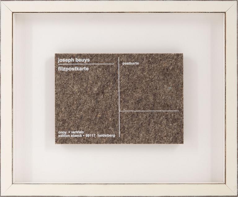 Joseph Beuys, art multiple felt postcard, Edition Staeck, Heidelberg.