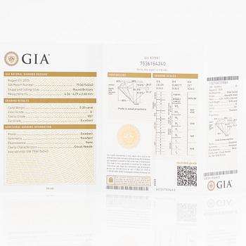 Earrings 18K white gold with brilliant-cut diamonds, accompanying GIA dossier.