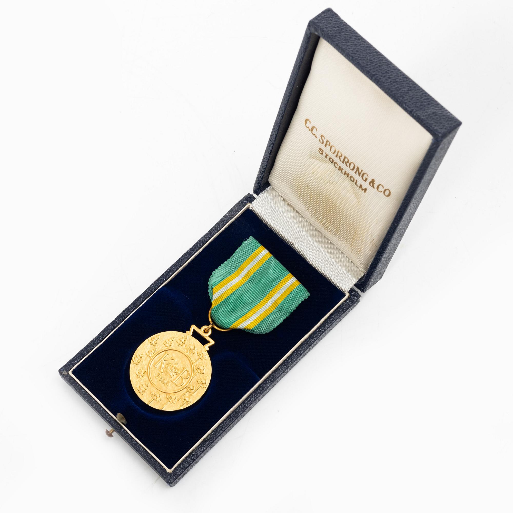 Medalj, 18K guld, Sporrong, Stockholm, 1958.