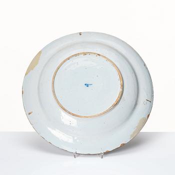 A Delft faience dish, 18th Century.