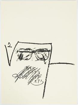 Antoni Tàpies, book with lithographs, poems by Shuzo Takiguchi, publised by Poligrafa, Barcelona 1975, signed, H.C.