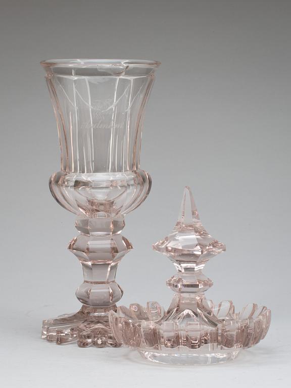 PRAKTPOKAL, glas. Empire, 1840-tal.