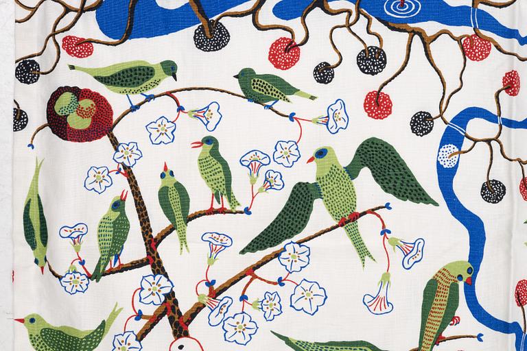 Josef Frank, a pair of 'Gröna Fåglar', (Green Birds) curtains, Svenskt Tenn.