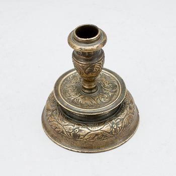 LJUSSTAKE, mässing, barock, 1700-tal.