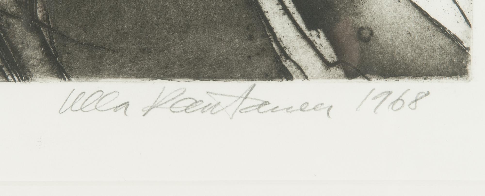 Ulla Rantanen, etching, signed and dated 1968, numbered 40/50.